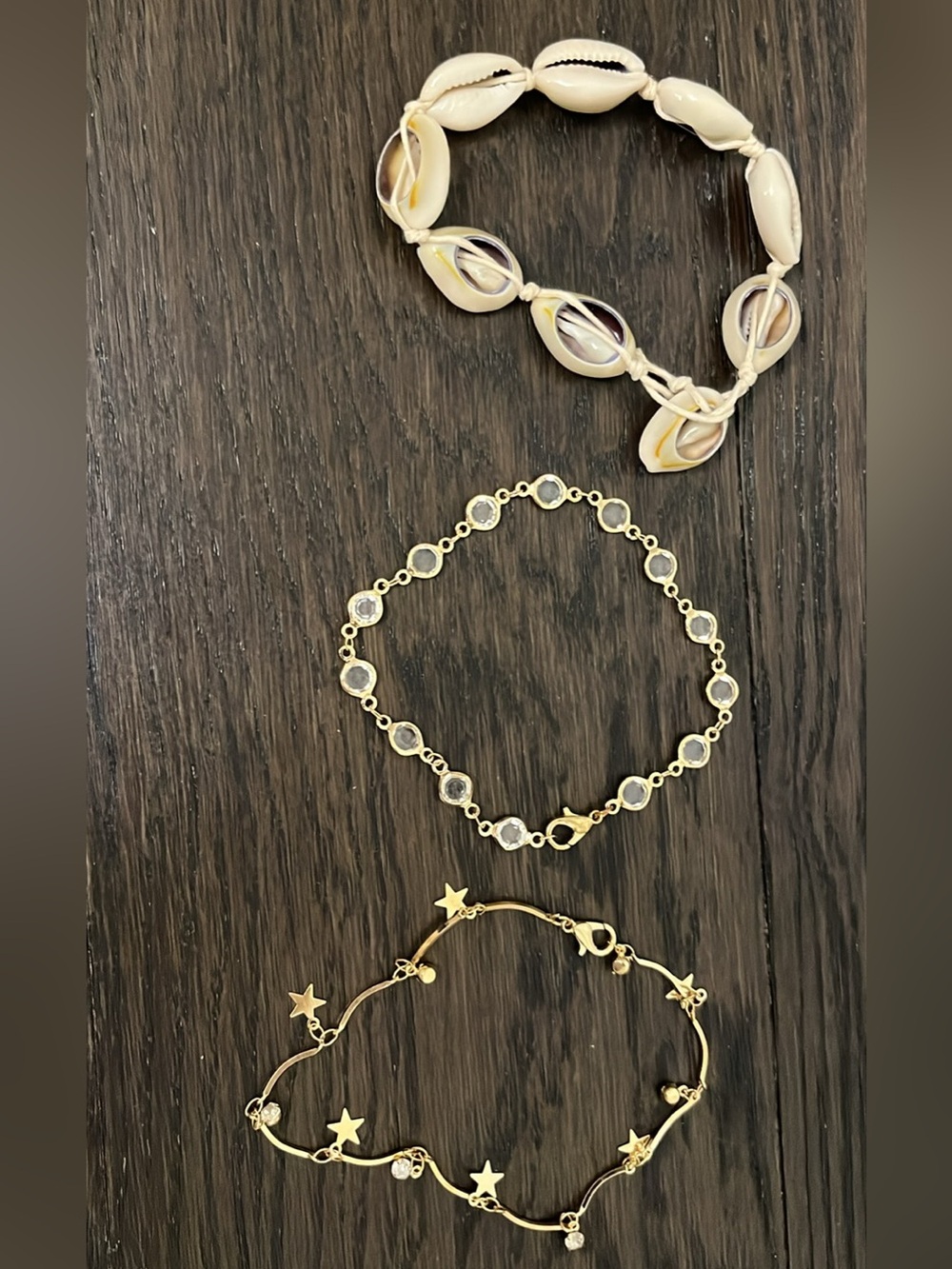 Gold and Crystal Anklet Bracelet